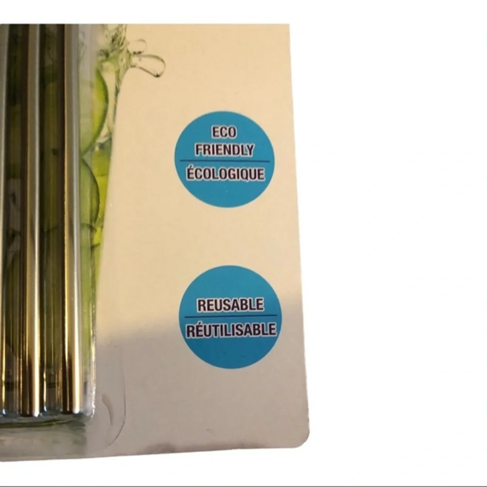 5piece stainless steel‎ eco friendly reusable straw set with cleaning brush set